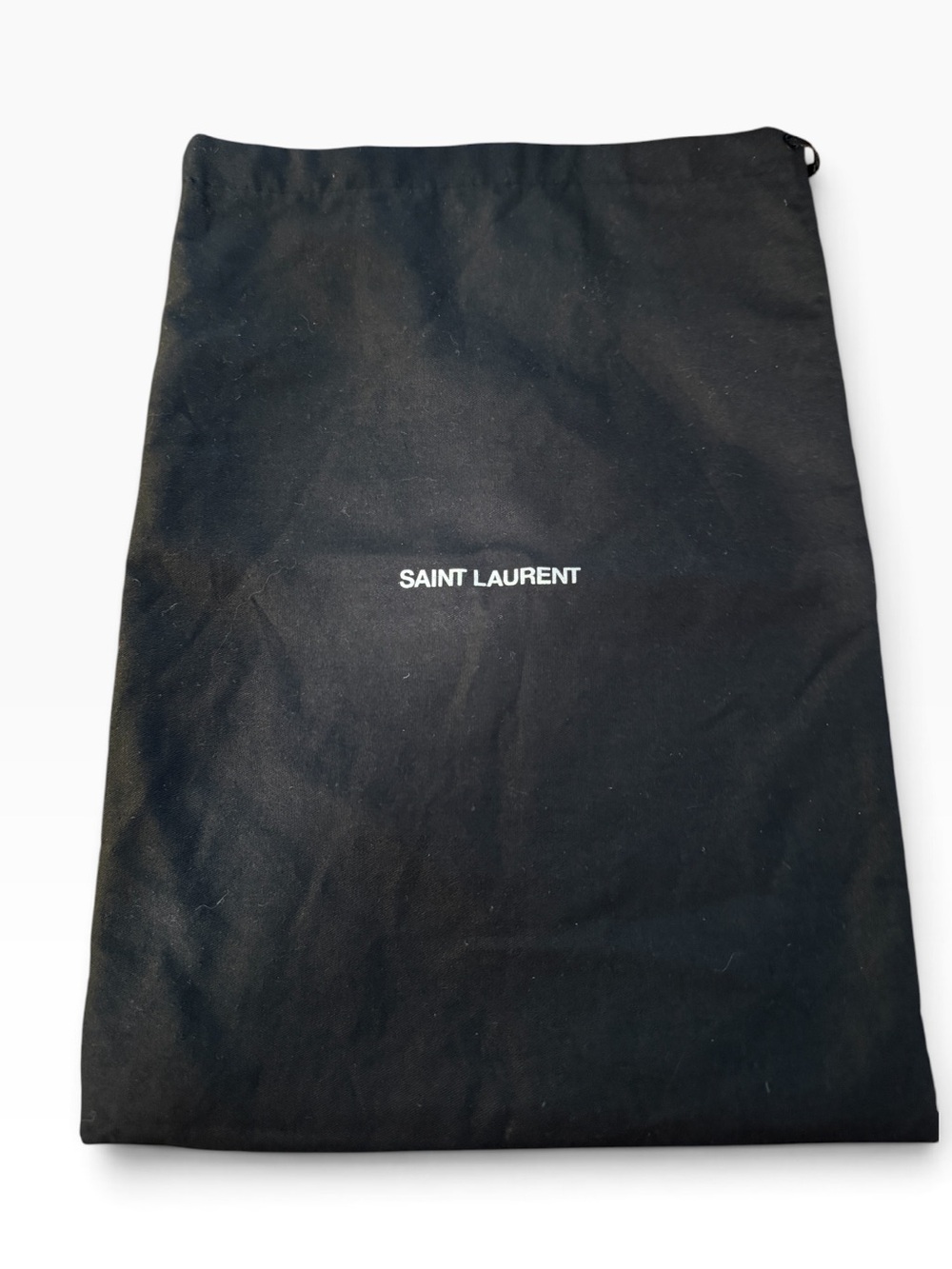 Saint Laurent Black Drawstring Dust Pouch with Logo 14 x 10”
